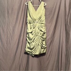 Formal pleated satin cocktail dress